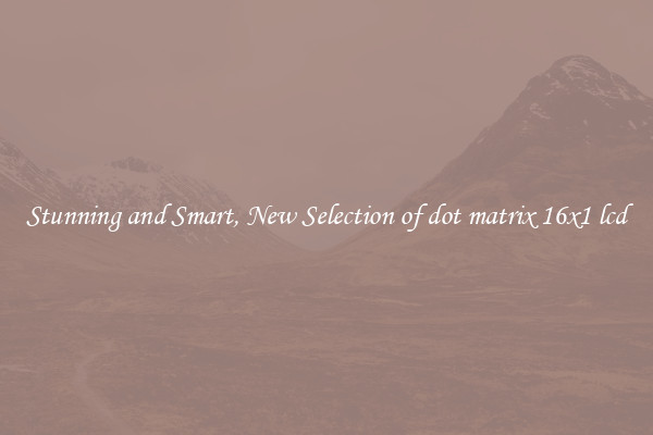 Stunning and Smart, New Selection of dot matrix 16x1 lcd