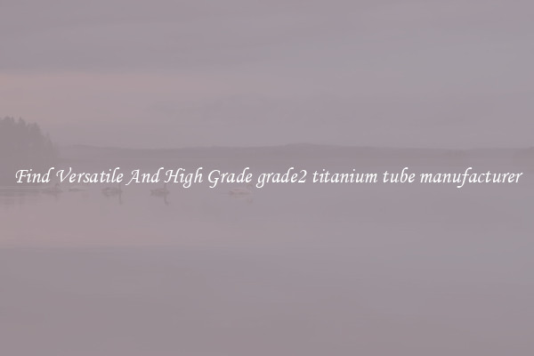 Find Versatile And High Grade grade2 titanium tube manufacturer