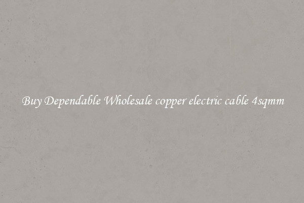 Buy Dependable Wholesale copper electric cable 4sqmm