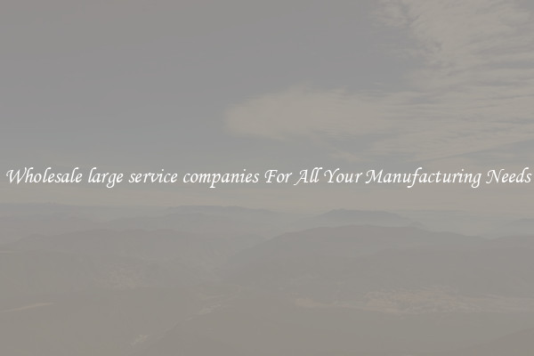 Wholesale large service companies For All Your Manufacturing Needs