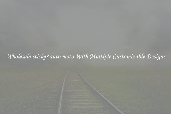 Wholesale sticker auto moto With Multiple Customizable Designs