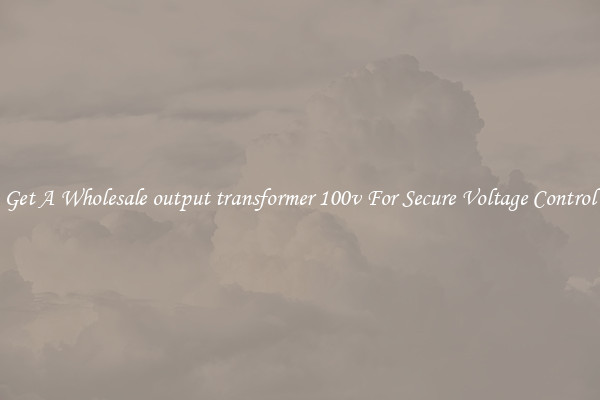 Get A Wholesale output transformer 100v For Secure Voltage Control