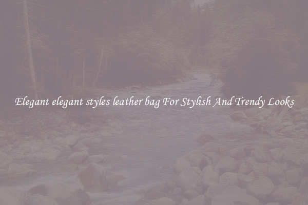 Elegant elegant styles leather bag For Stylish And Trendy Looks