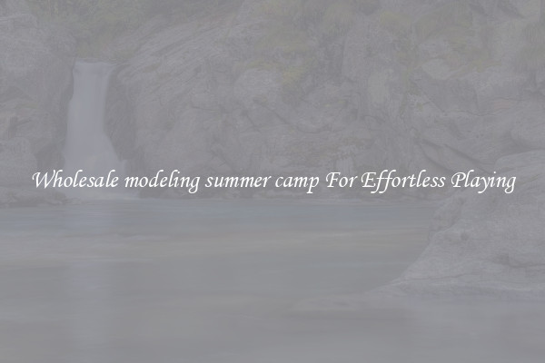Wholesale modeling summer camp For Effortless Playing