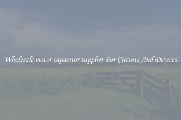 Wholesale motor capacitor supplier For Circuits And Devices